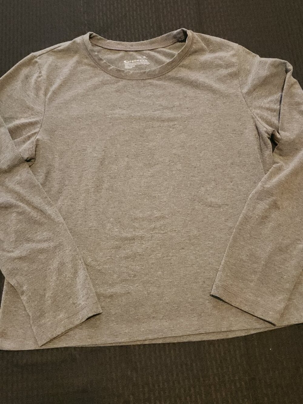 Tek Gear Heather Gray Long Sleeve Tee Size XL Athletic Blend